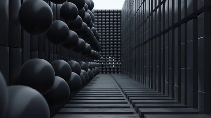 Monochrome patterns flat design front view visual depth theme 3D render Monochromatic Color Scheme