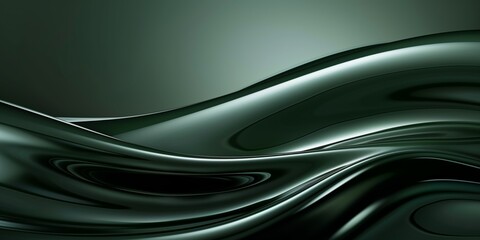 Obraz premium Dark Green Gradient Background: Smooth Curves and Waves in Rich Green Tones for Modern and Minimalist Designs