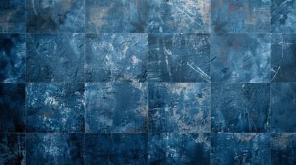 Fototapeta premium Blue grunge tiles texture.