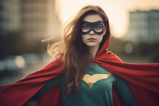 Empowering Super hero woman. Strong female. Generate Ai