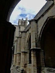 Béziers, May 2024: Visit the magnificent city of Béziers in Occitanie. Street photos - View of Saint-Nazaire and Saint-Celsus cathedrals