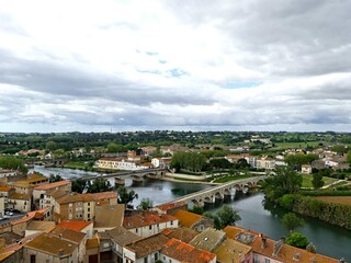 Béziers, May 2024: Visit the magnificent city of Béziers in Occitanie. 
Street photos - Aerial view of the city