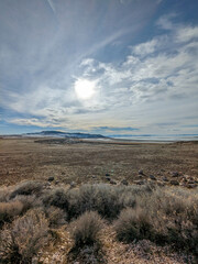 Winter at Antelope Island State Park Utah 