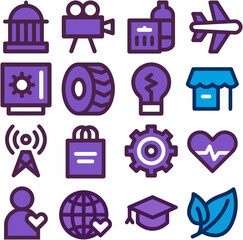 set of icons for web design home internet technology business mobile search vector illustration website icon set 