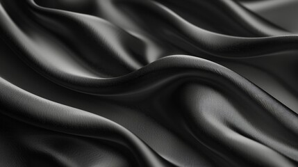 Obraz premium 3D fashion Illustration black curved silk background with relaxing flow luxury