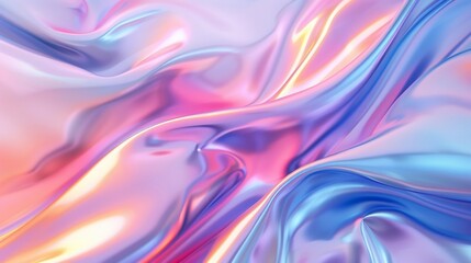 Obraz premium 3D pink blue futuristic silk satin shiny fashion luxury dreamy background with gradient for web advertising technology branding