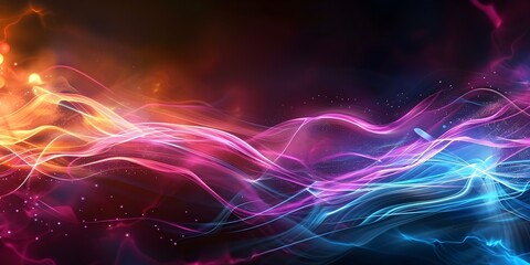 Obraz premium Vibrant Pink and Turquoise Light Streaks in a Dynamic High-Energy Graphic Design. Concept Graphic Design, Vibrant Colors, High-Energy, Pink, Turquoise