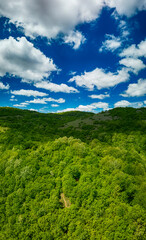Fototapeta premium Aerial view of Strandzha mountains in Bulgaria 