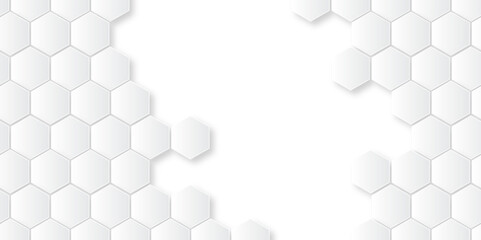 White Hexagonal Background. Luxury White Pattern. Vector Illustration. 3D Futuristic abstract honeycomb mosaic white background. geometric mesh cell texture. modern futuristic wallpaper.