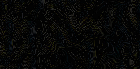 Abstract wavy topographic map. Abstract wavy and curved lines background. Abstract geometric topographic contour map background.