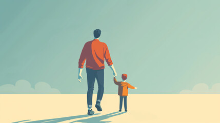 Father’s day celebration creative illustration background. Greeting card for a dad to his birthday or international Father’s Day. Holiday of all father’s of the world