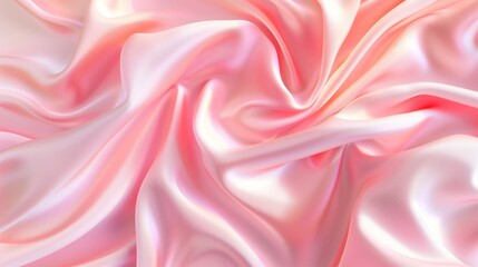 Fototapeta premium 3D pink peach romantic silk shiny fashion luxury background with gradient for web advertising technology branding Valentine's day