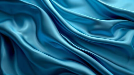 Obraz premium 3D blue silk satin fashion luxury soft relaxing background with curves for web advertising business