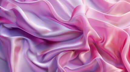 Fototapeta premium 3D fashion pink silk texture background with ripple curves