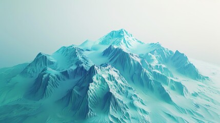 from Above view low poly digital mountain range, connection and communication concept, hyper realistic 