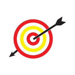 Target with an arrow flat icon concept market goal.eps10