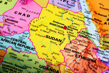 Sudan map. Republic of the Sudan on the World Map