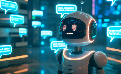 Cheerful Robot Chatting in a Virtual World