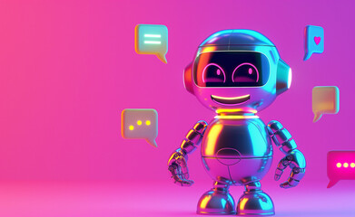 Cheerful Robot Chatting in a Virtual World
