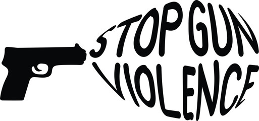 Stop Gun Violence Hand Drawn Illustration