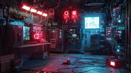 Thorough testing and upkeep of electrical safety required by qualified technicians space, Generative AI. hyper realistic 