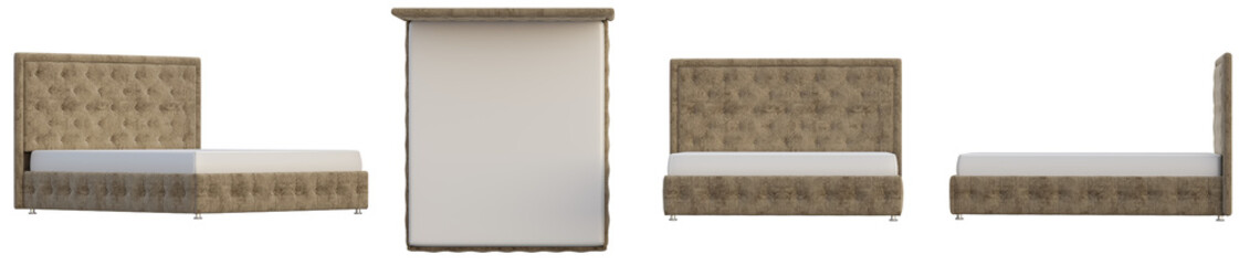 White bedroom interior. 3D illustration