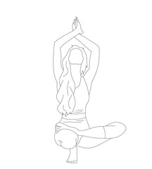 vector of young woman doing yoga exercises.
perfect vector collection