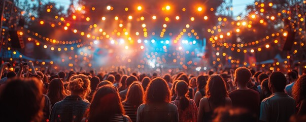 Crowd at an outdoor concert festival