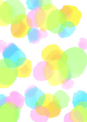 カラフルな淡い水玉模様