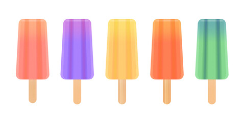 Colorful Popsicle Collection - Vector Set of Summer Ice Pops