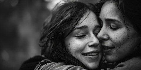 Two women embracing each other, suitable for various concepts