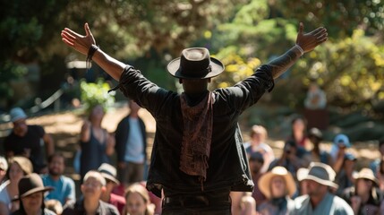 The San Francisco Mime Troupes Summer Season USA featuring politically charged theater performances in various parks around San Francisco engaging the community with thought-provoking content and publ