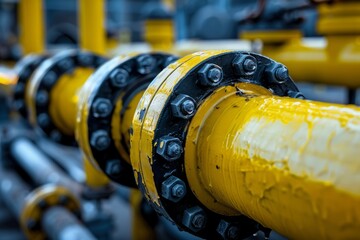 Yellow gas pipe, sales and export concept