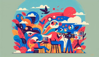 Artistic Expression in Surreal Creative Landscape