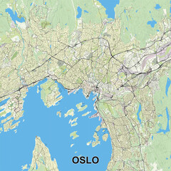 Oslo, Norway map poster art