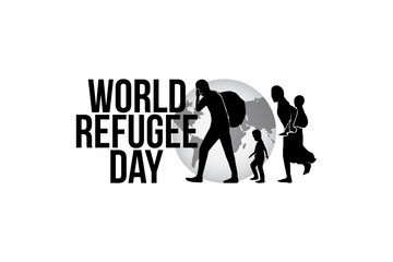 Refugee silhouette vectors and illustrations for world refugee day.