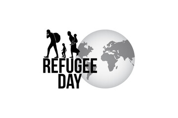 Refugee silhouette vectors and illustrations for world refugee day.