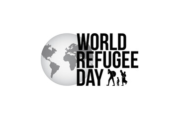 Refugee silhouette vectors and illustrations for world refugee day.