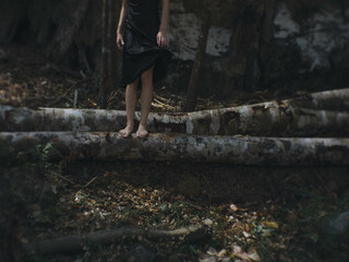 Person contemplating on ancient ruins