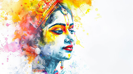 Beautiful digital painting of lord Krishna, a beloved deity worshipped by devotees of all ages, perfect for home decor and spiritual inspiration.