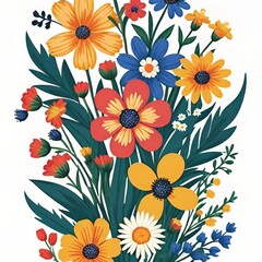 Floral beauty, exquisite floral arrangement, motivo floreale di prato
