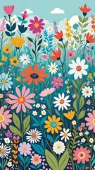 meadow floral pattern, Floral beauty