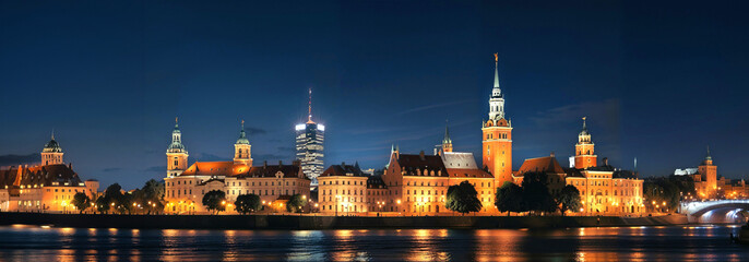 Fototapeta premium Panorama of the Old Town in Warsaw