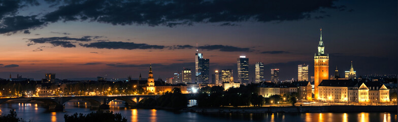 Fototapeta premium Panorama of the Old Town in Warsaw