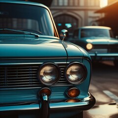 Car Close Up Headlight Details