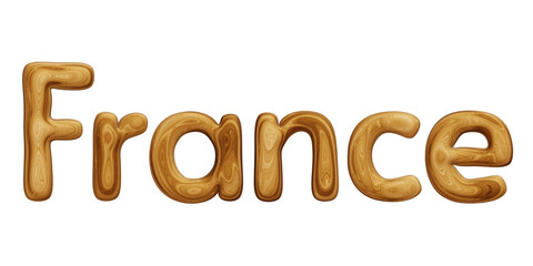 Wooden France text for country concept