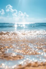 Beautiful beach with clear blue sky and calm ocean