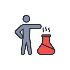 Scientist icon. vector.Editable stroke.linear style sign for use web design,logo.Symbol illustration.