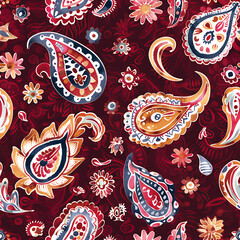 Colorful Paisley Repeating Pattern