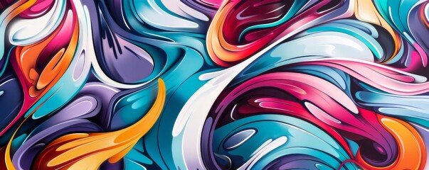 Colorful abstract liquid swirls pattern